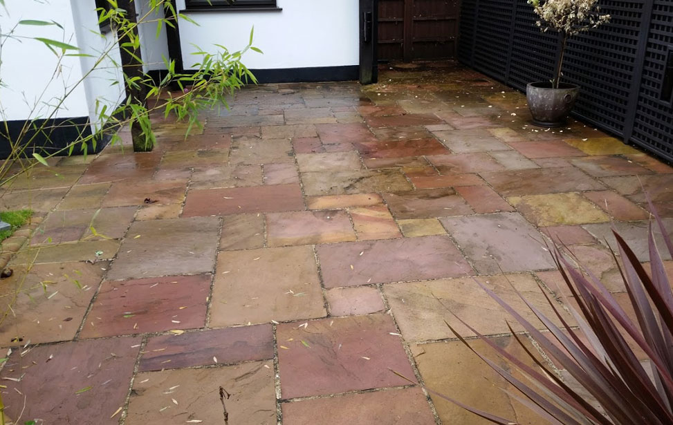 Sandstone Patio Cleaning Before