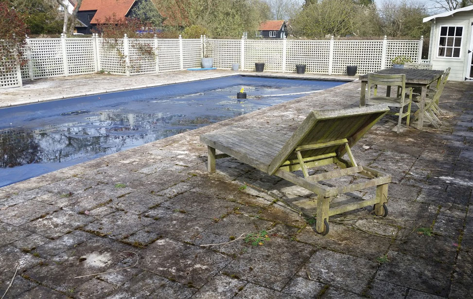 Natural Stone Patio Cleaning Before